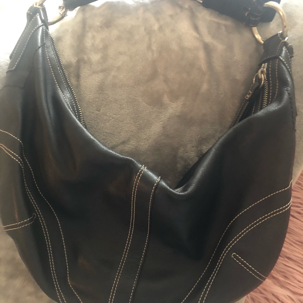 Coach black leather soho hobo bag large